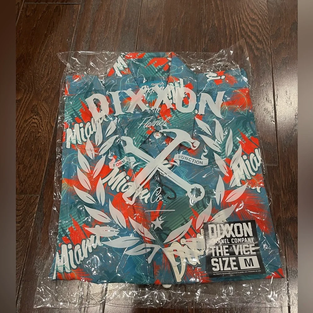 Dixxon Flannel Co Shirt Men Size Medium The Vice Party Miami Turquoise Shirt NEW